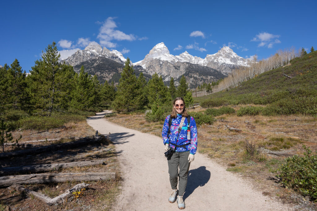 woman hiking in Grand Teton National Park