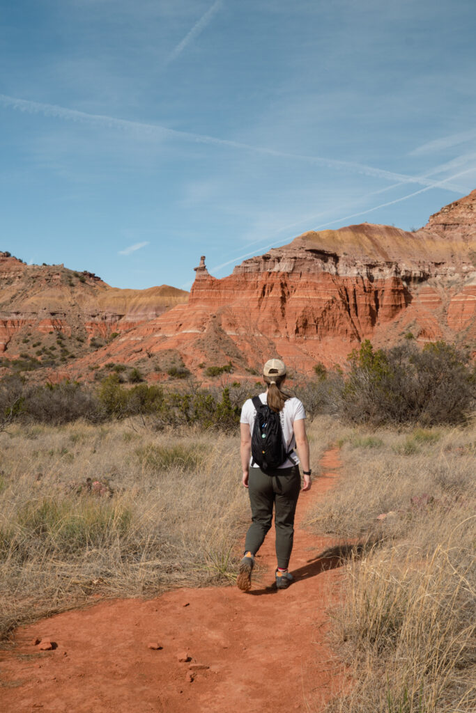 Woman hiking in Palo Duro Canyon State Park, TX