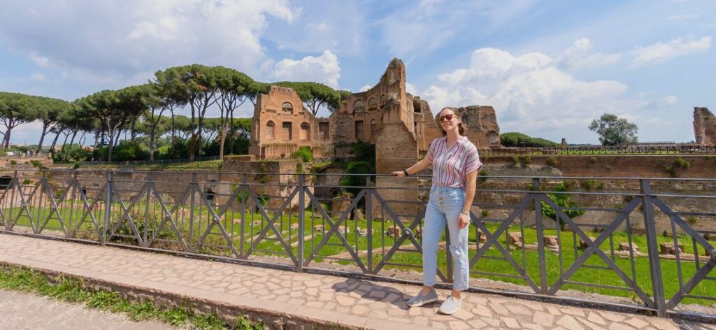 woman standing in Roman Forum, Rome, Italy