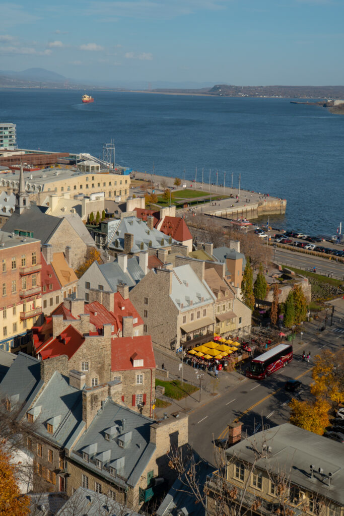 Quebec City colorful buildings by the river