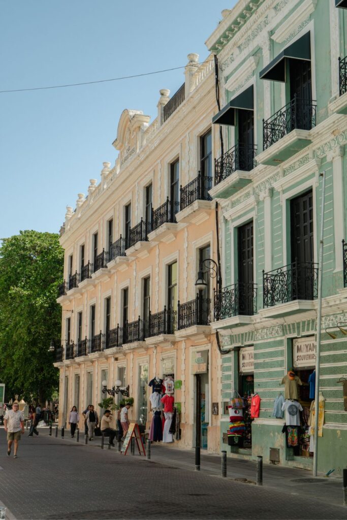 Colorful buildings in Merida, Mexico