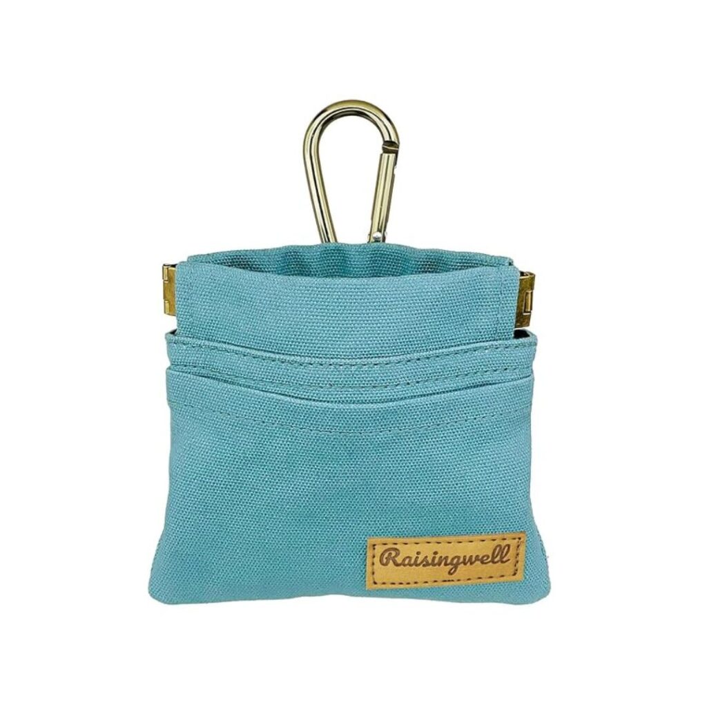 Dog treat pouch for travel or walks