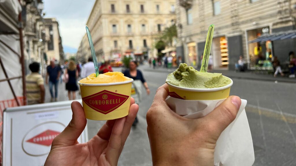 Granite in Catania, Sicily, Italy (gelato)