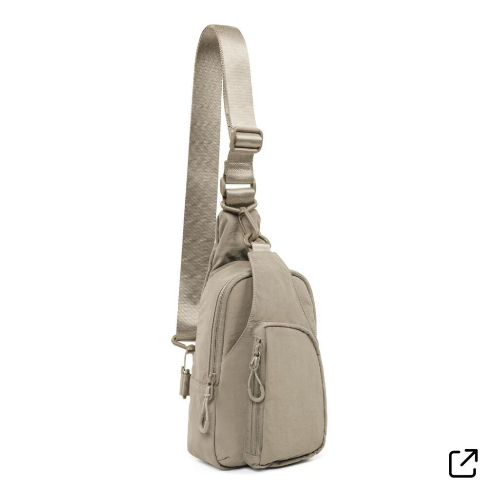 Sling purse for travel taupe