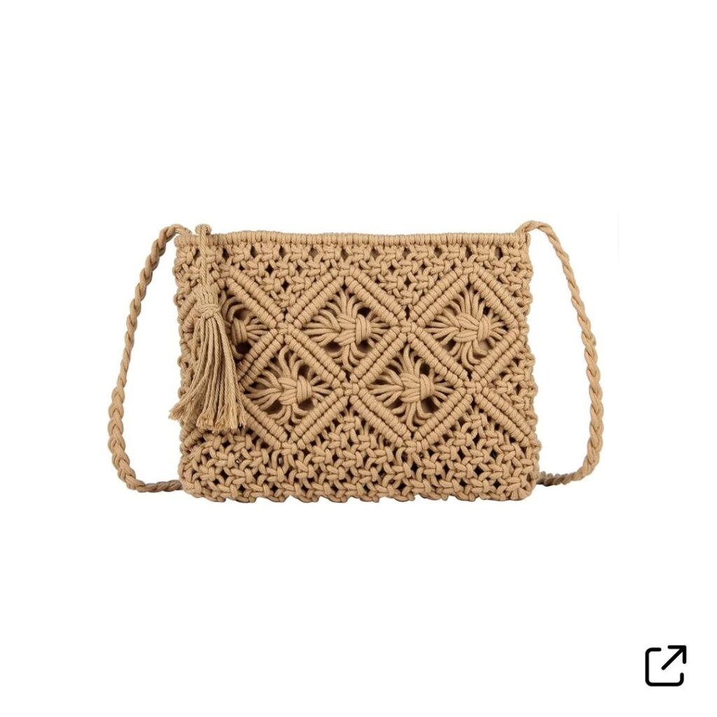 Woven purse khaki
