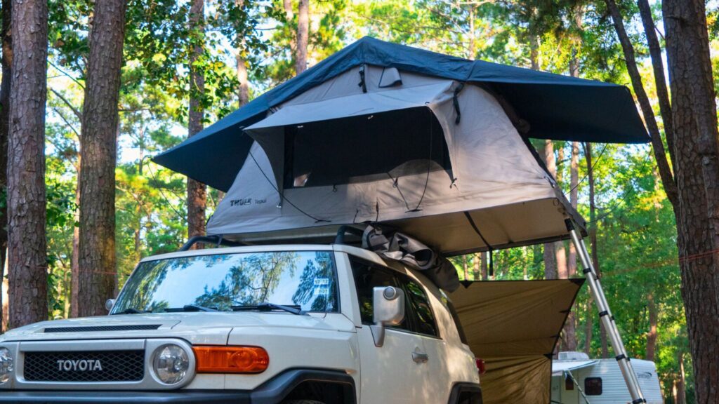 Rooftop tent on Toyota FJ Cruiser - Car Camping Essentials Checklist