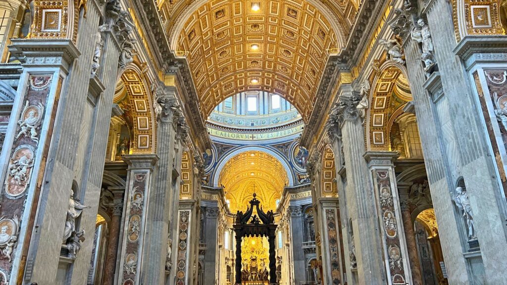 Inside St Peters Basilica in Vatican City