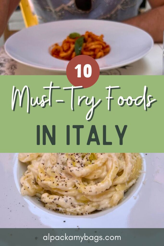 Must Try Foods in Italy - Pinterest Cover