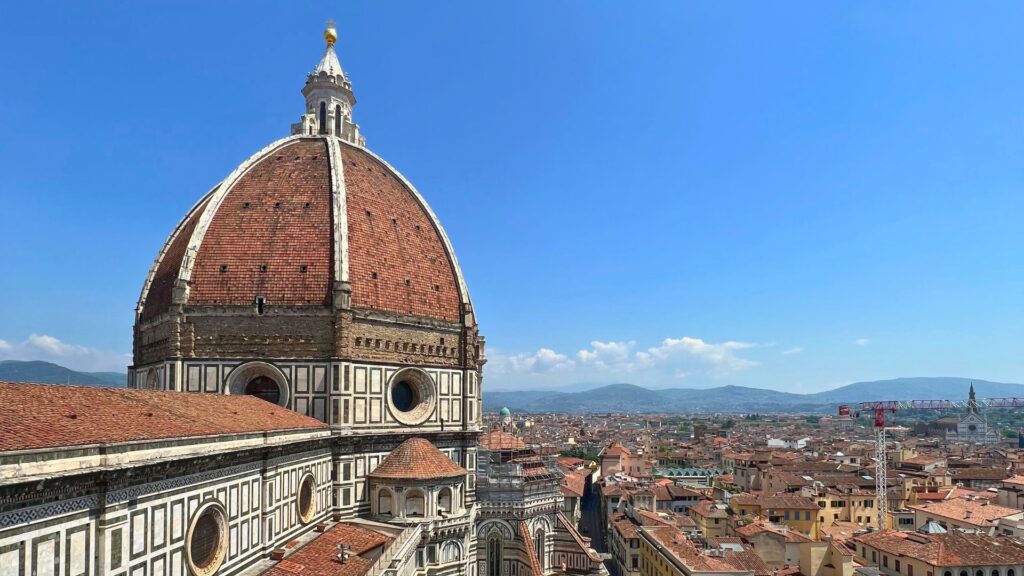 top of the Duomo and city view in Florence Italy