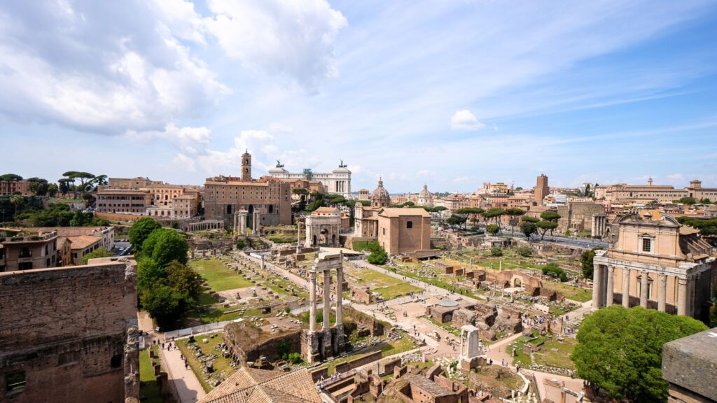 Wide View of the Roman Forum in Rome