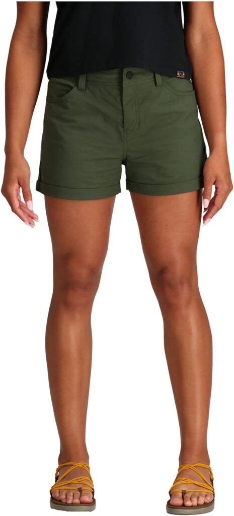 Women's Dark Green Canvas Shorts