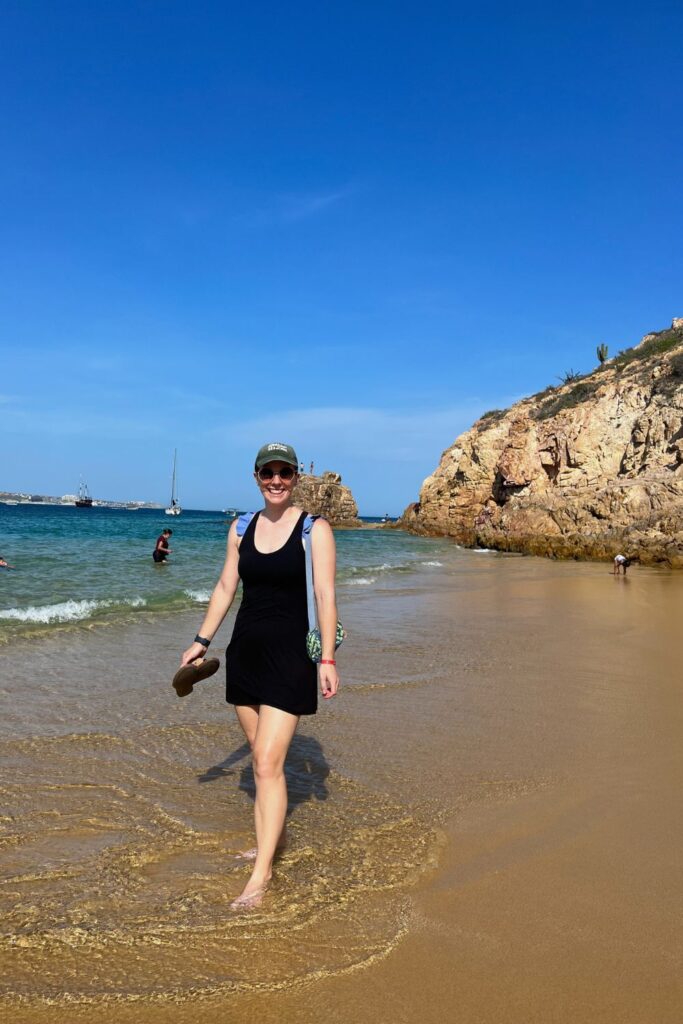 Standing on the beach in Cabo