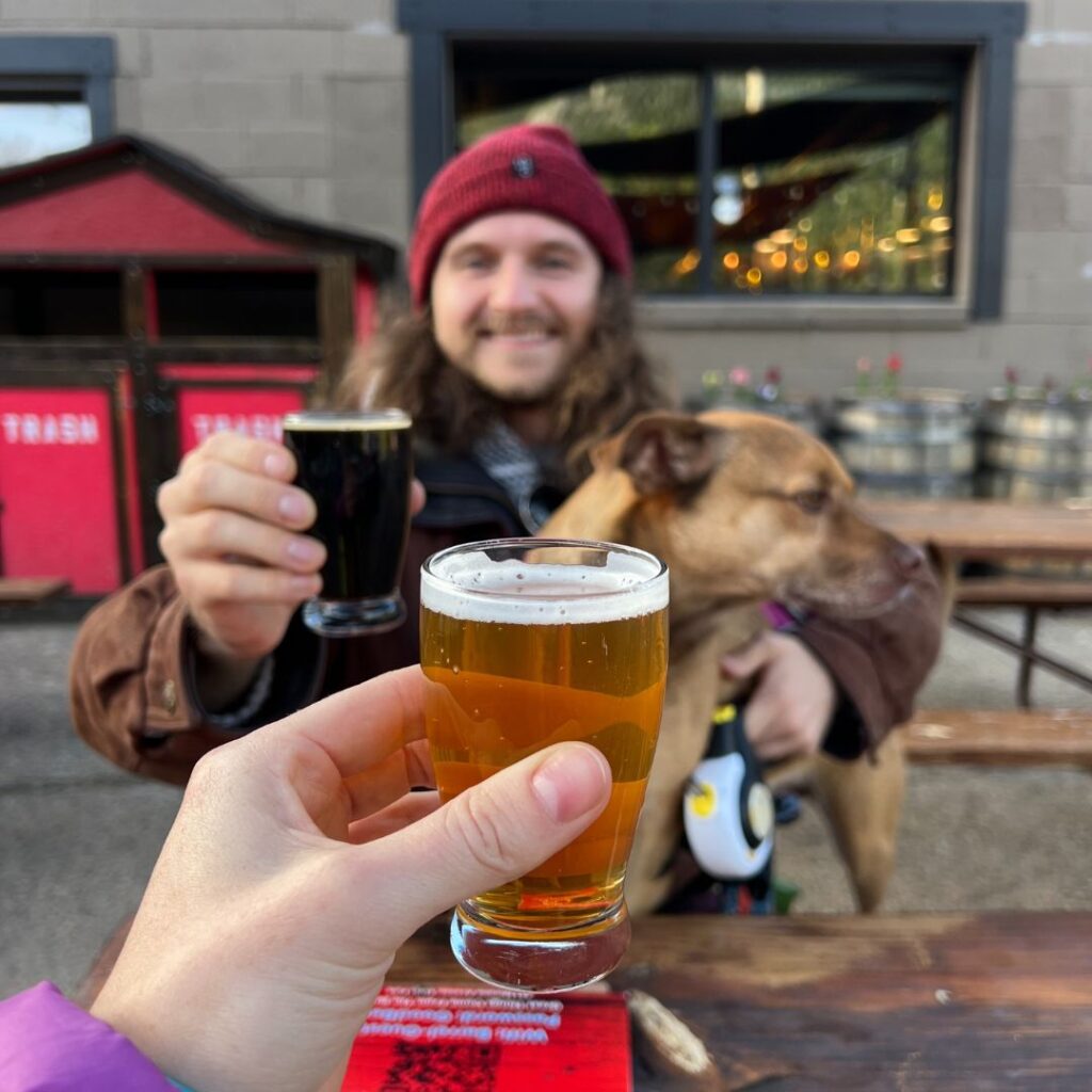 Beer tasting at the Barrel in Estes Park CO