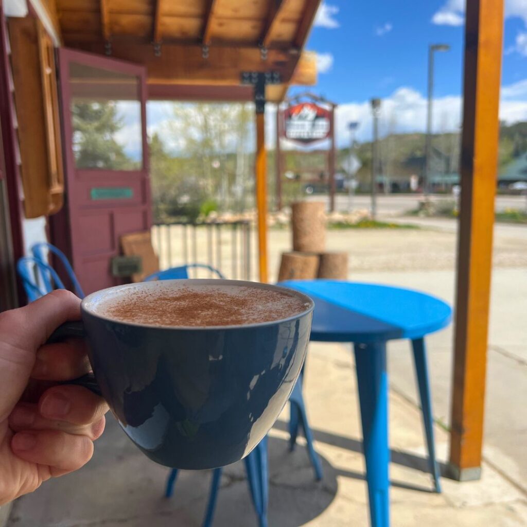 Chai latte from Moon Frog Winter Park Colorado