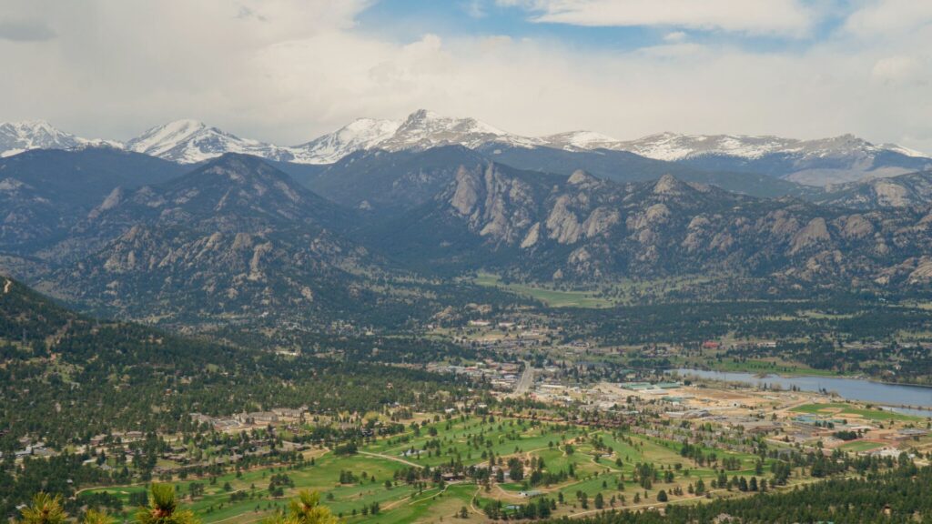 View of Estes Park in the Mountain Valley from Kruger Rock Trail