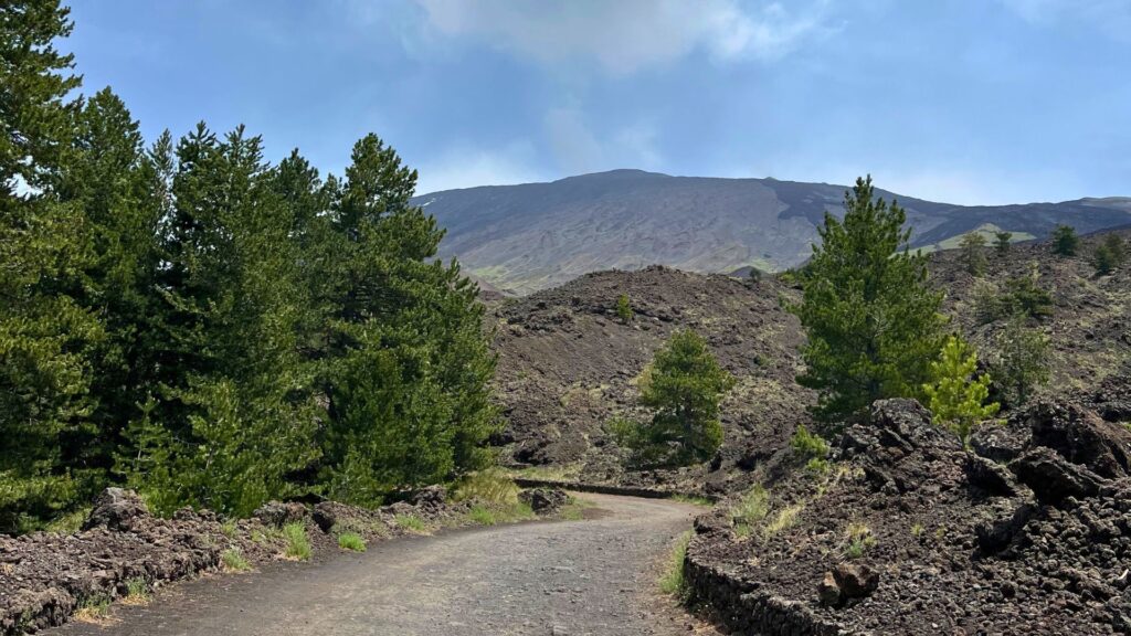 Biking trail on Mount Etna in Sicily