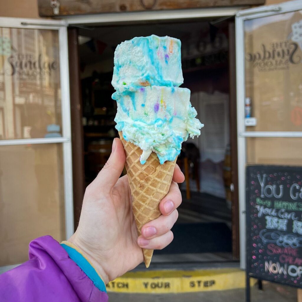 Ice cream from Sundae Saloon in Estes Park CO