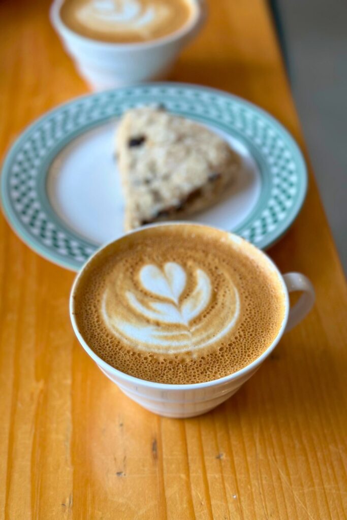 Latte and scone - Quebec City Coffee Shops