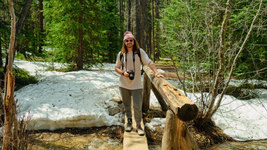 Man standing on hiking trail Colorado