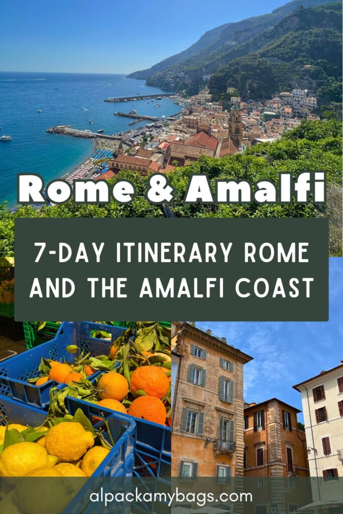 Rome to Amalfi Coast Pinterest Cover