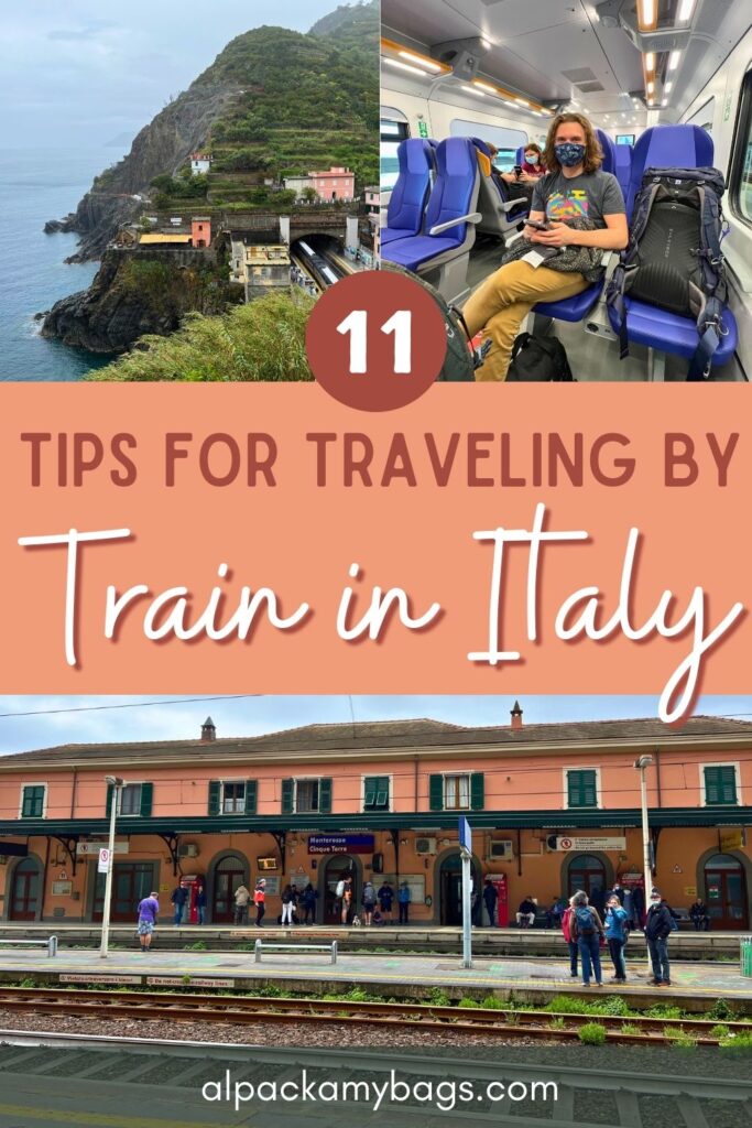 Traveling by Train in Italy Pinterest Cover