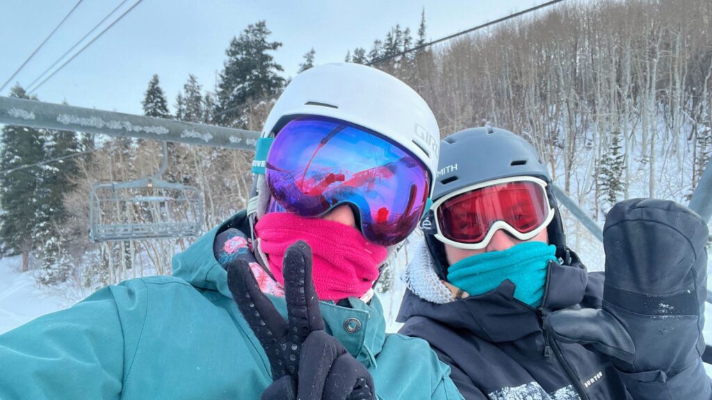 Couple on a Ski Lift Park City Utah