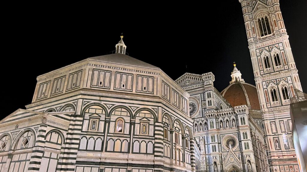 Duomo at night in Florence Italy