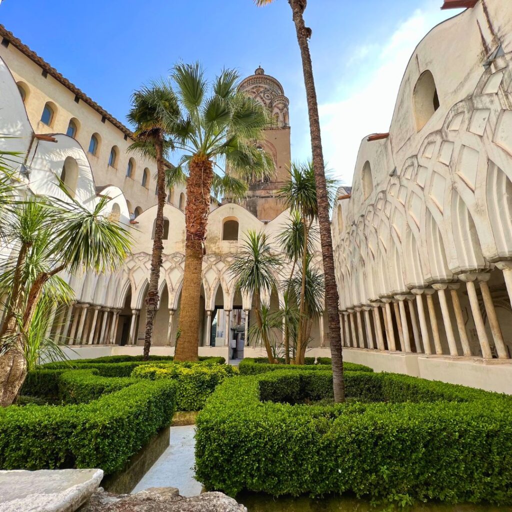 Inside the courtyard of Duomo di Amalfi Italy