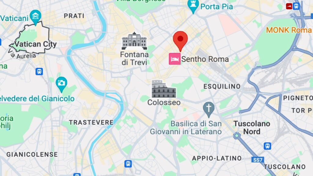 Hotel Touring Map Location Rome Italy