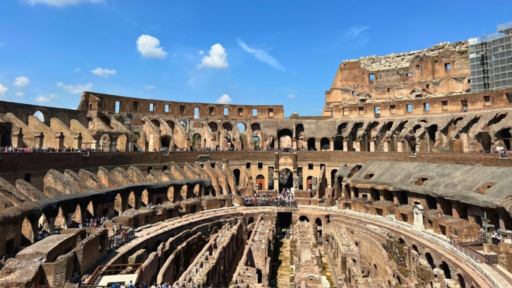 Inside the Colosseum in Rome Italy