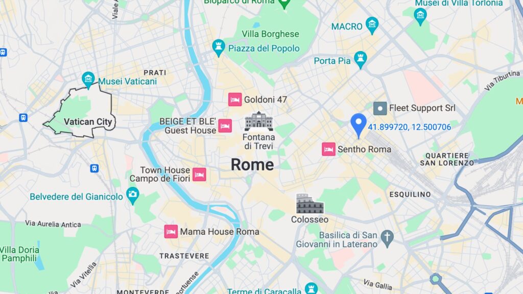 Salus Inn Map Location Rome Italy