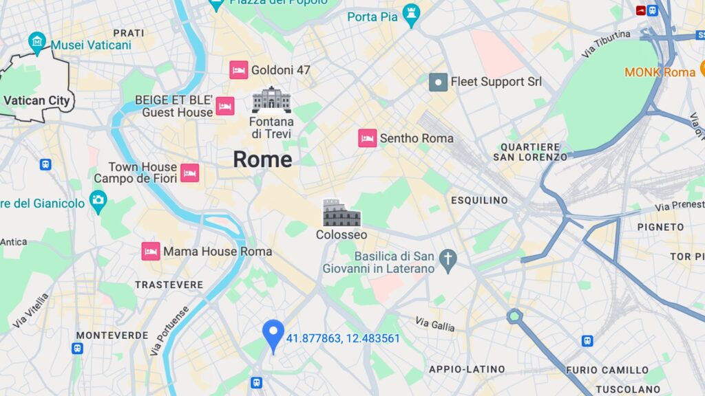 Vintage Apartment Map Location Rome Italy