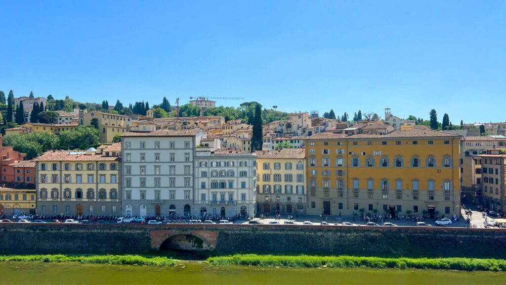 Buildings along the river in Florence Italy