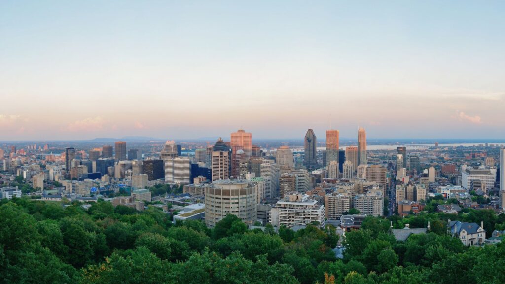 Montreal view at dusk