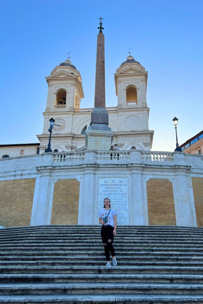 Standing on the Spanish Steps in Rome