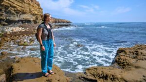 Woman on the San Diego Beach - Sunset Cliffs
