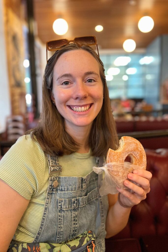 Women with donut