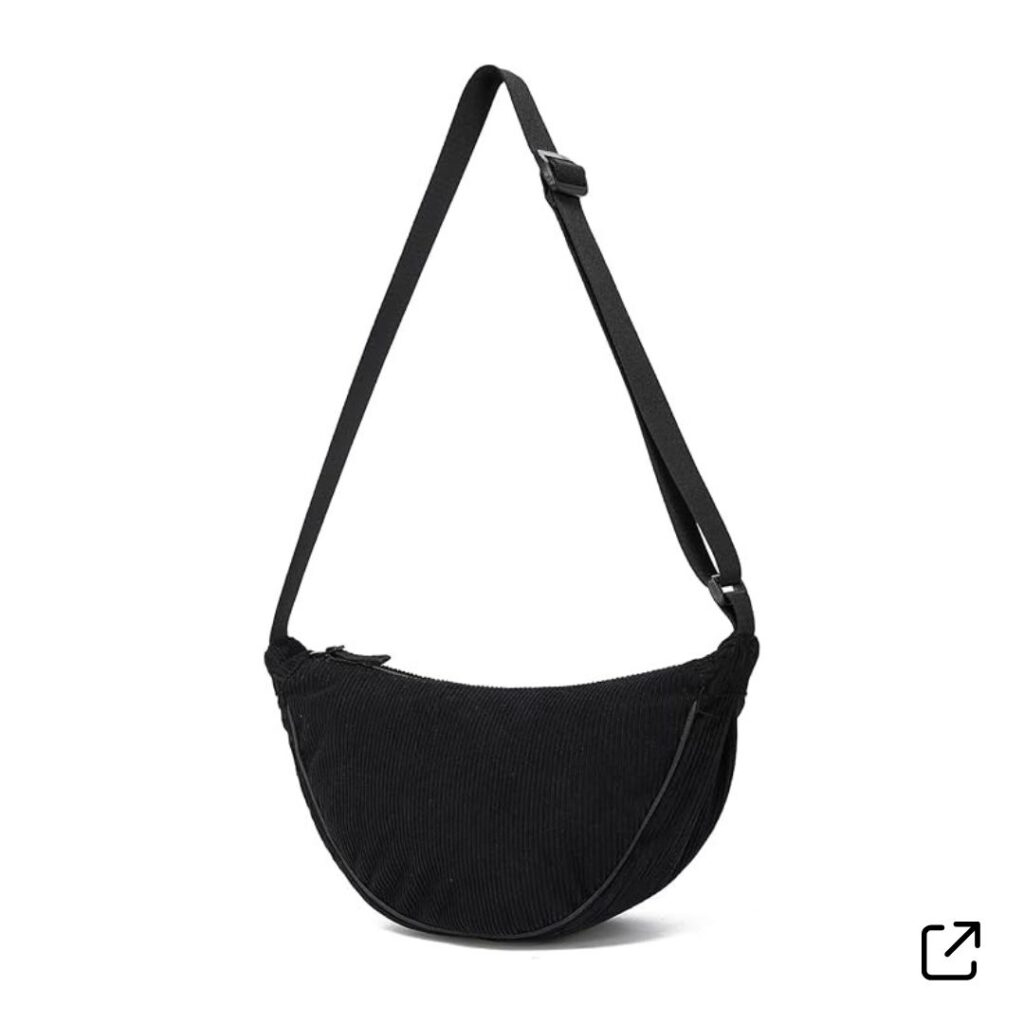Black Crescent Crossbody Purse