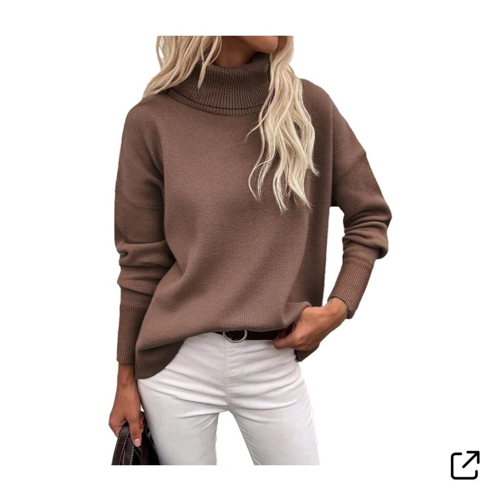 Brown Turtleneck sweater womens
