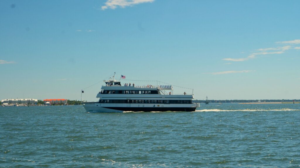 Ferry in Harbor in Charleston South Carolina