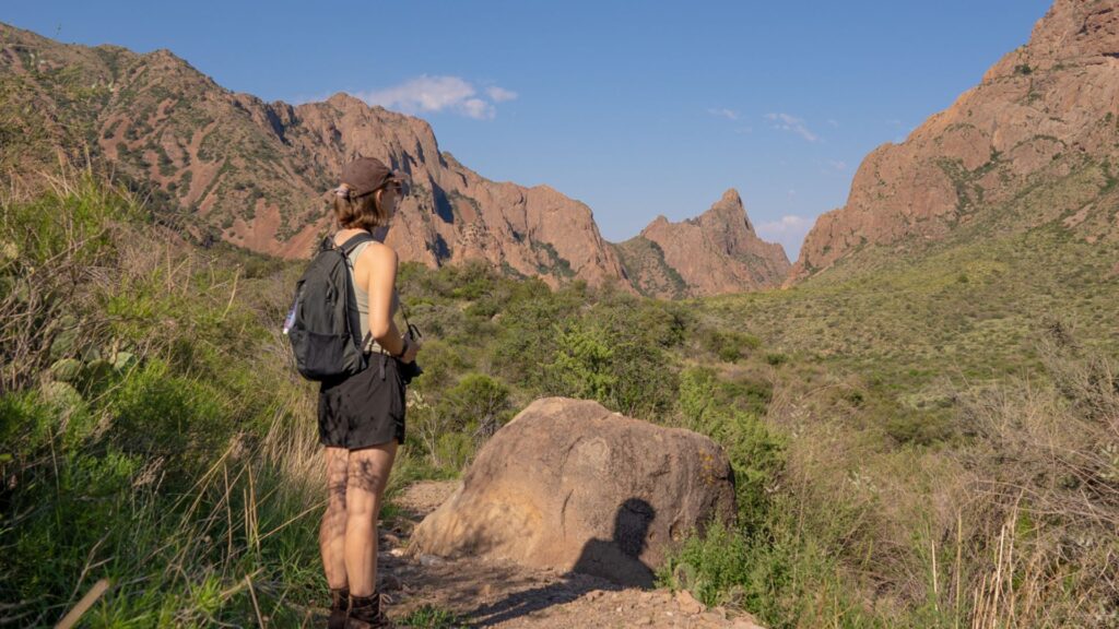 Hiker admiring the view in Big Bend National Park