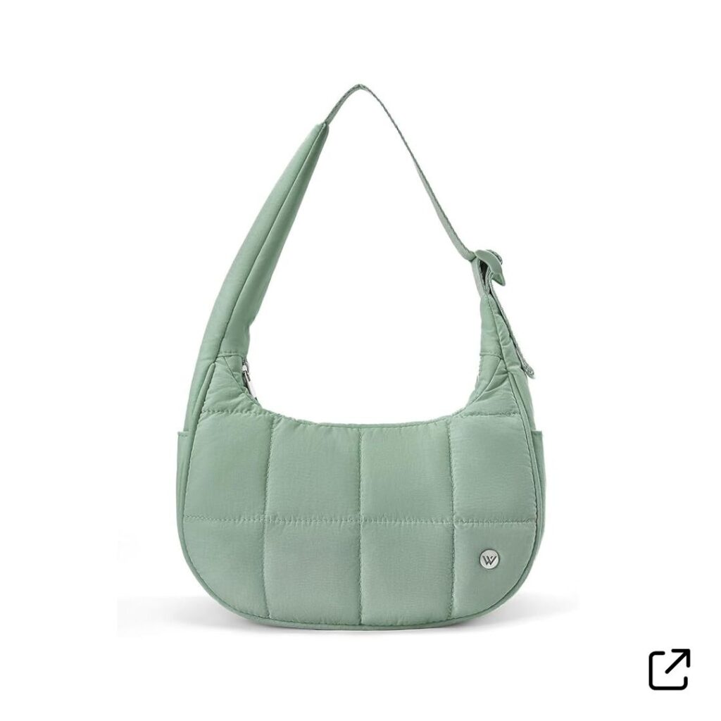 Light green puffy shoulder bag