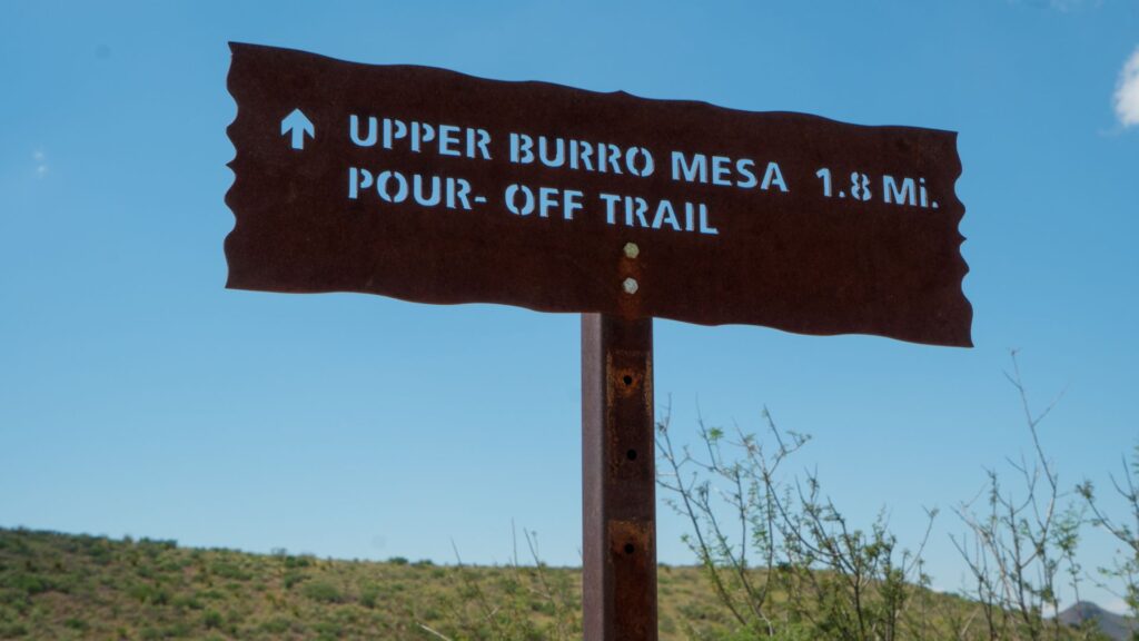 Upper Burro Mesa Trail Sign Big Bend National Park