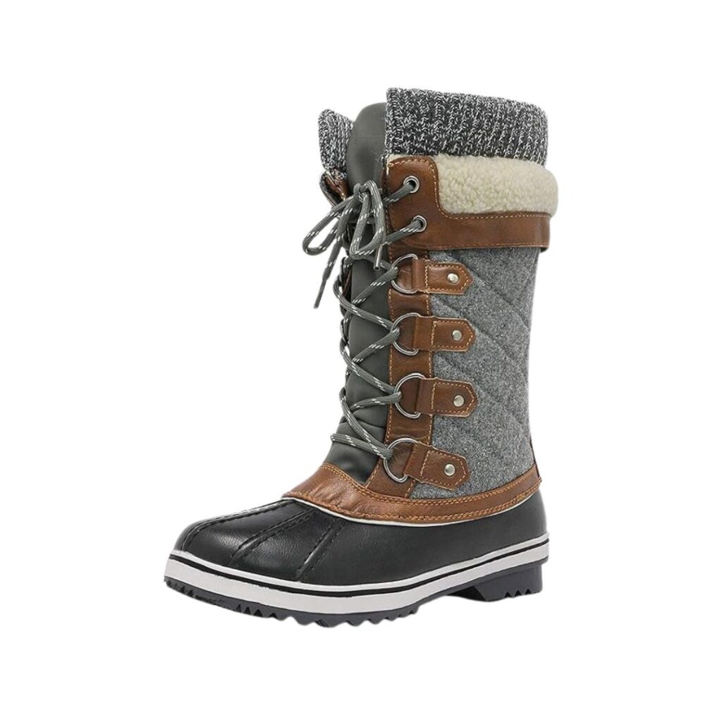 Womens Mid Calf Winter Snow Boots