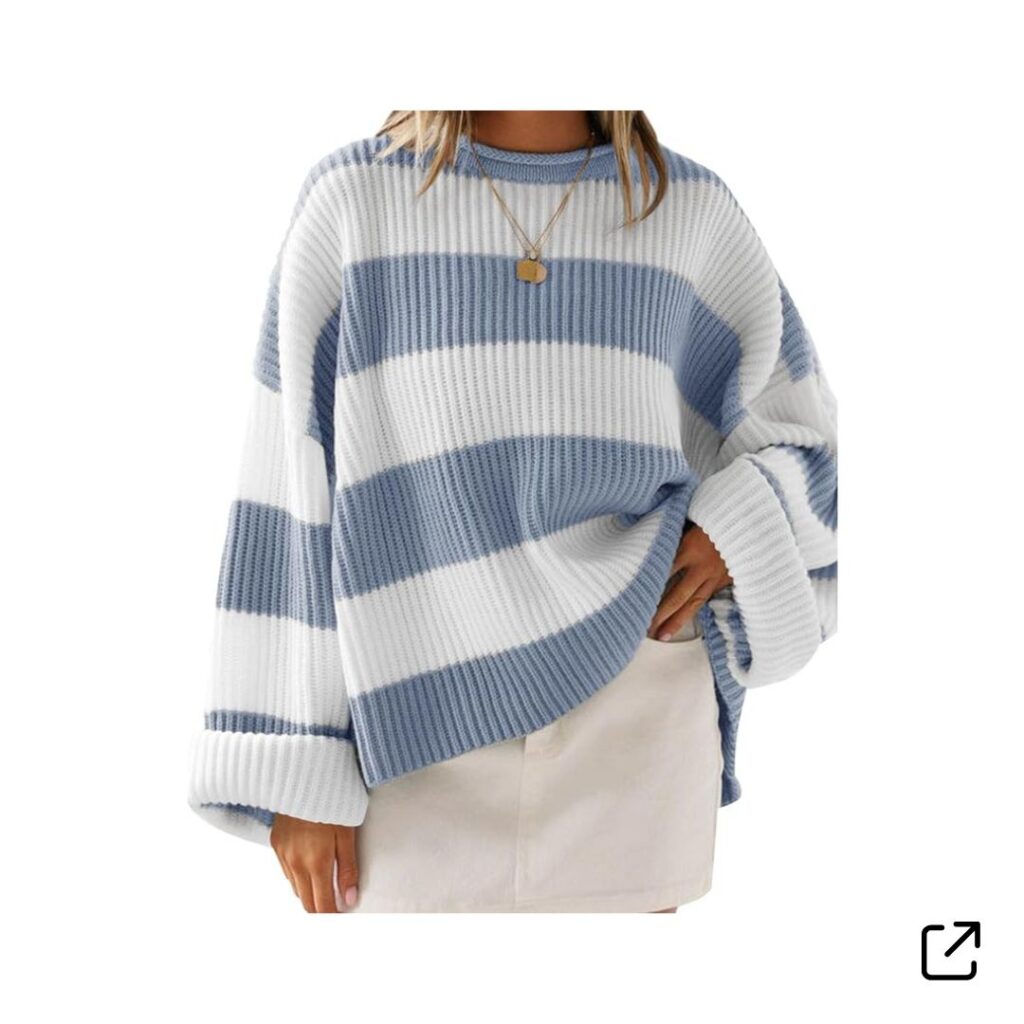 Womens striped knit sweater