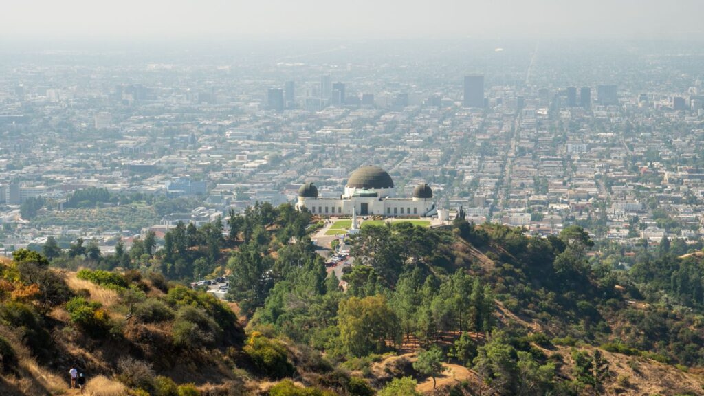 Aerial view of Griffith Observatory Los Angeles