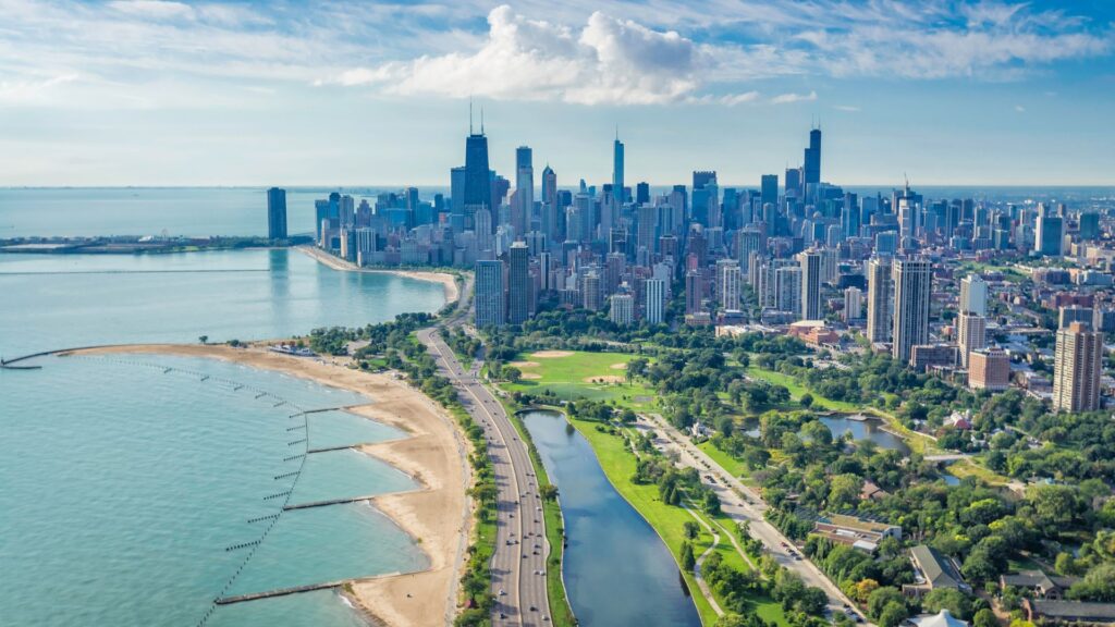 Chicago Lakefront view in summer