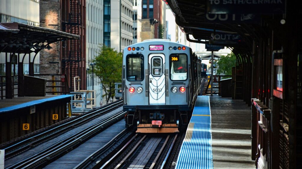 Chicago train at a CTA Station