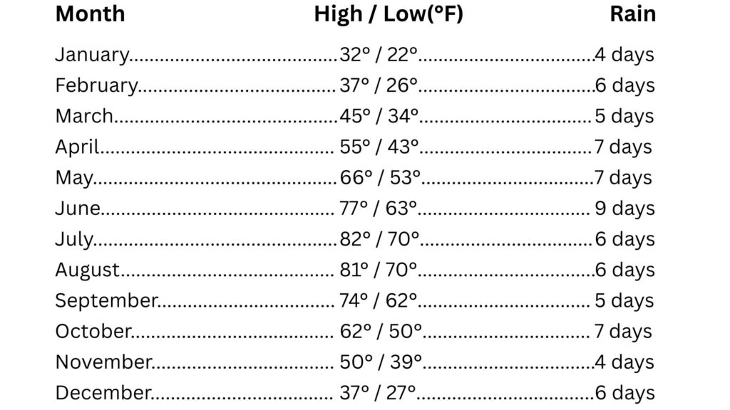 Chicago weather by season
