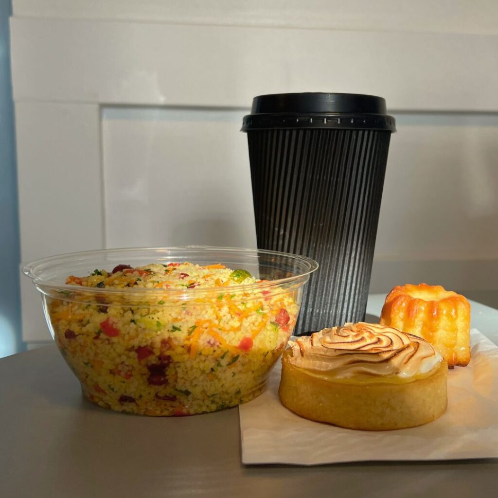 Coffee and lunch from Les Trois Becs Quebec